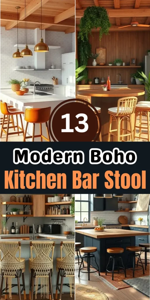 Modern Boho Kitchen Bar Stools to Create a Cozy Atmosphere