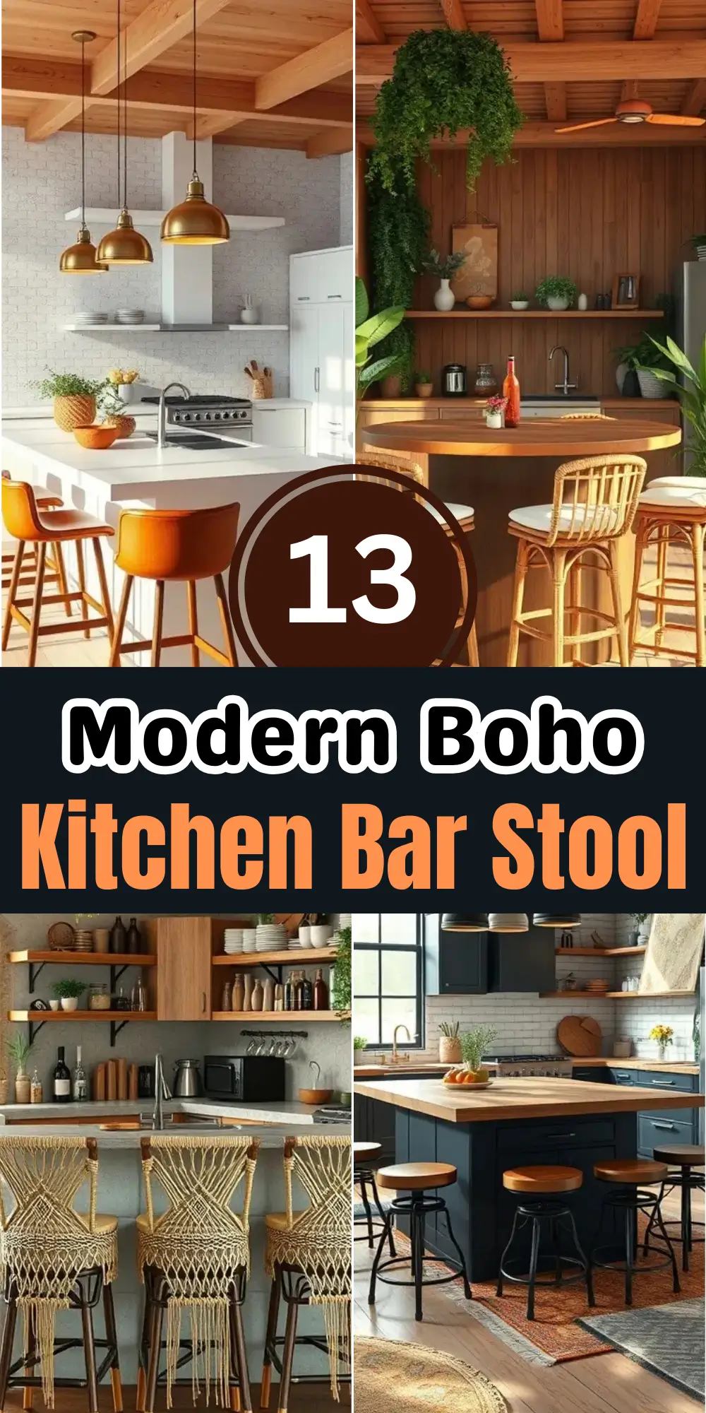 Modern Boho Kitchen Bar Stools to Create a Cozy Atmosphere