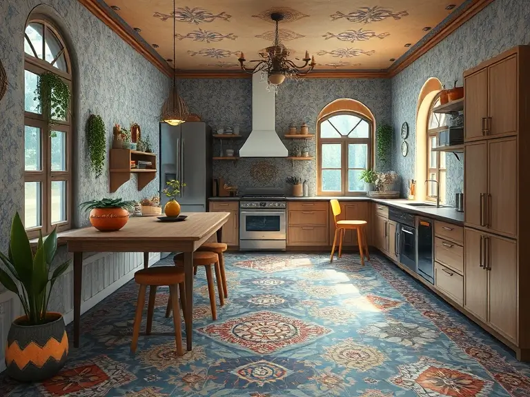 Inspiring Bohemian Kitchen Flooring Tile Concepts to Consider