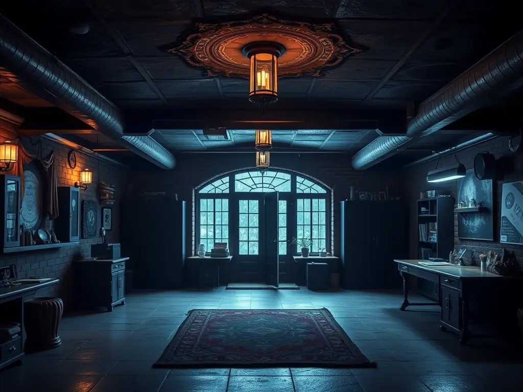 Dark Academia Basement Inspiration: From Drab to Dramatic