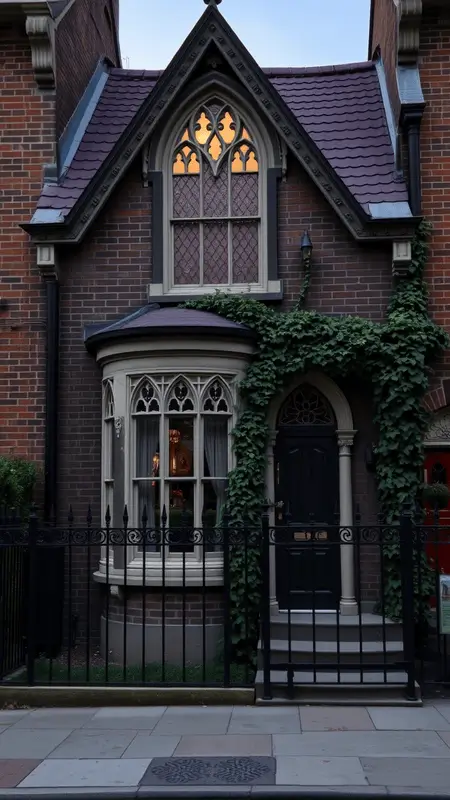 Gothic-Inspired Details for a Dark Academia exterior