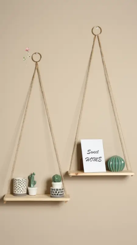 DIY Hanging Shelves Idea 1
