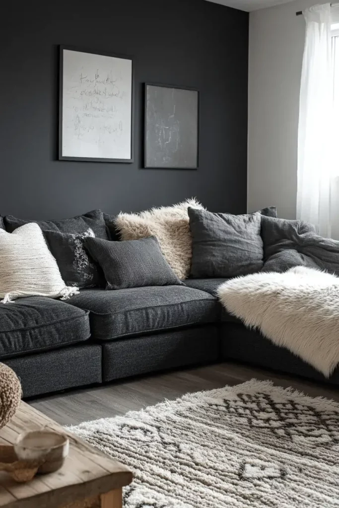 Charcoal Sofa Living Room Ideas (10)