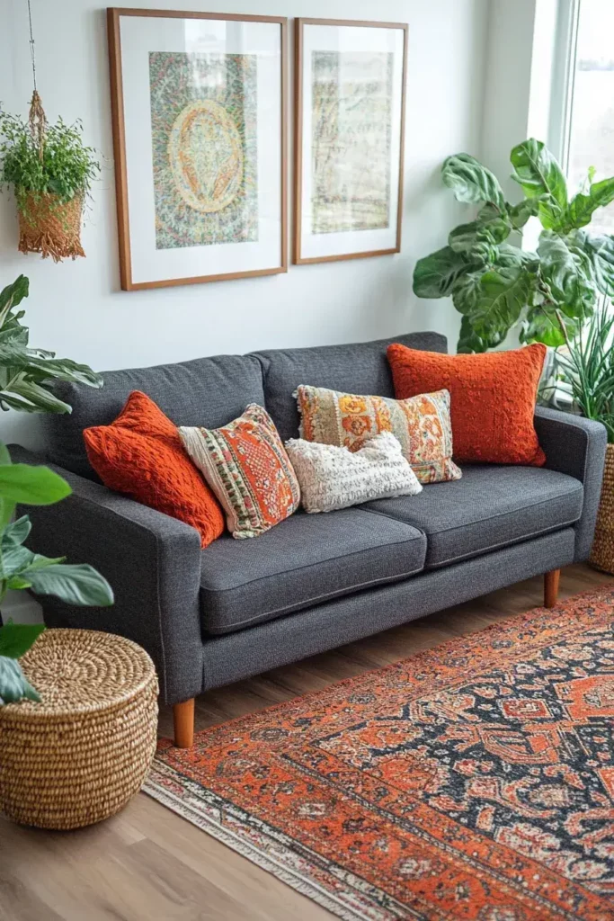 Charcoal Sofa Living Room Ideas (15)