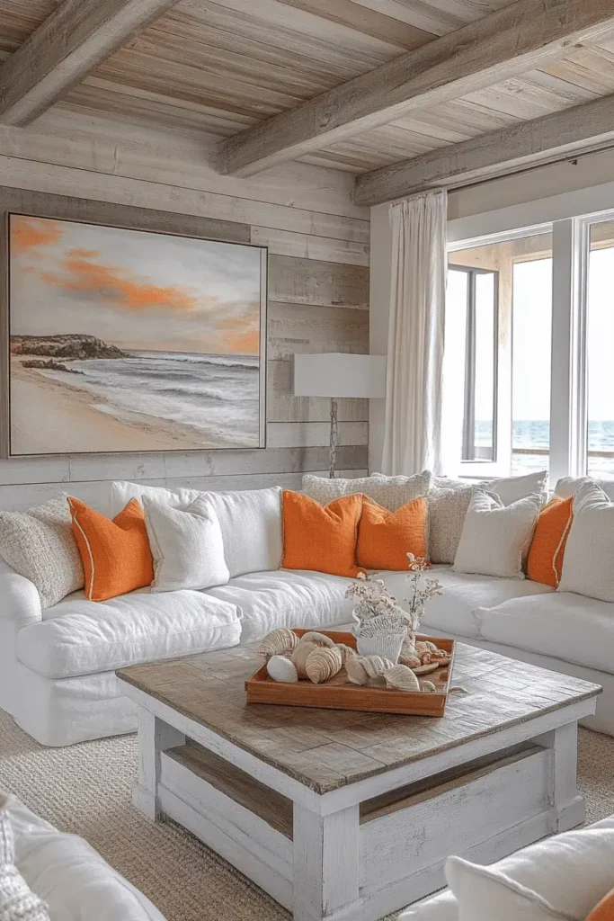 grey orange living room ideas 23