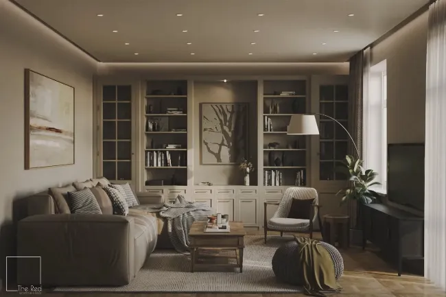 Cozy Mid century modern living room 11