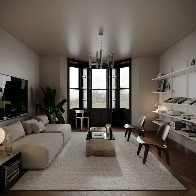 Cozy Mid century modern living room 2