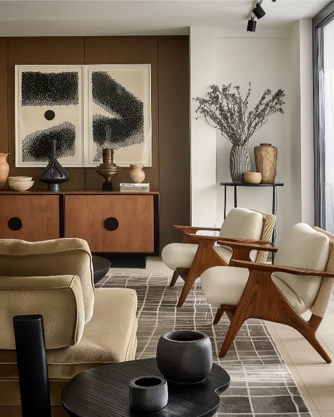 Cozy Mid century modern living room 22