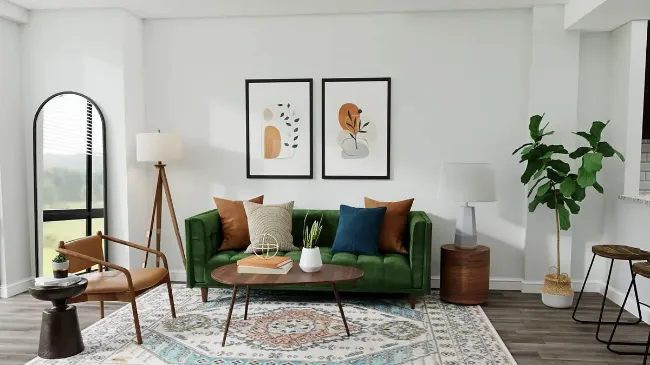 Cozy Mid century modern living room 24