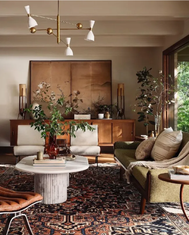 Cozy Mid century modern living room 25