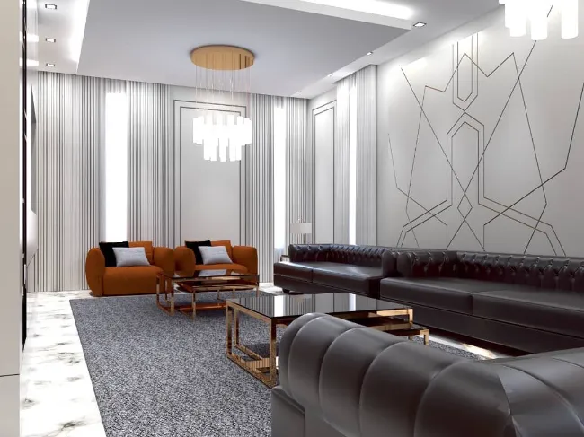 Grey & Orange Living Room Ideas 13