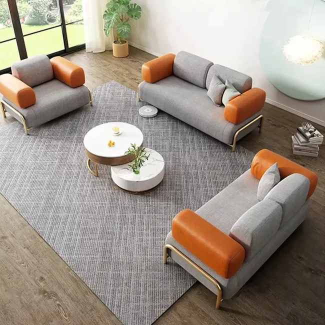 Grey & Orange Living Room Ideas 15