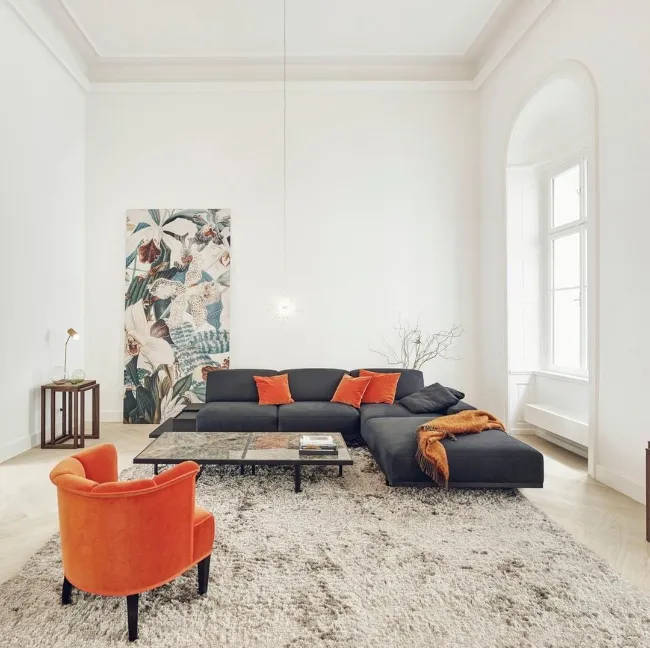 Grey & Orange Living Room Ideas 17