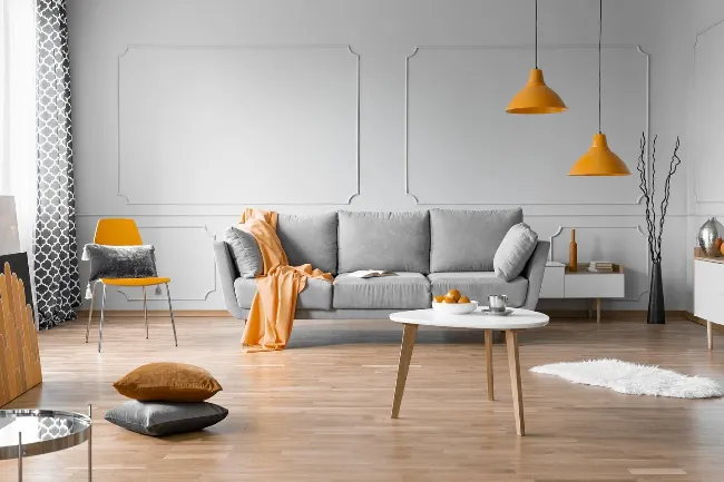 Grey & Orange Living Room Ideas 18