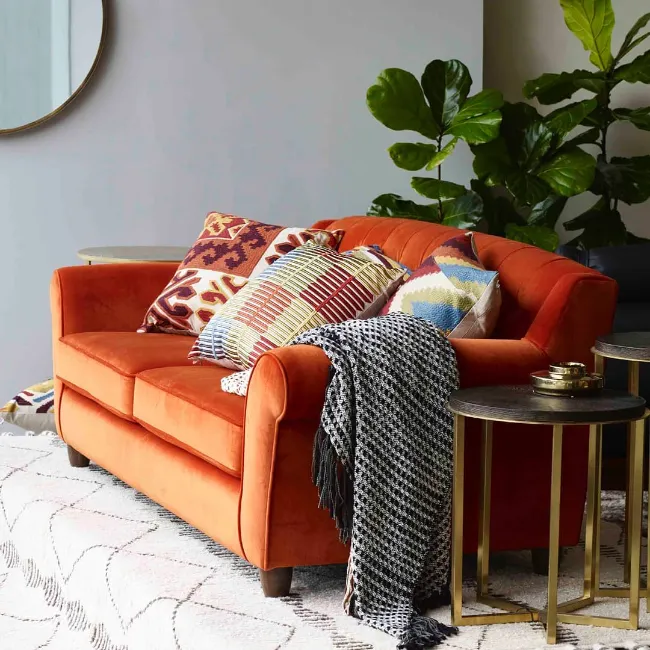 Grey & Orange Living Room Ideas 3