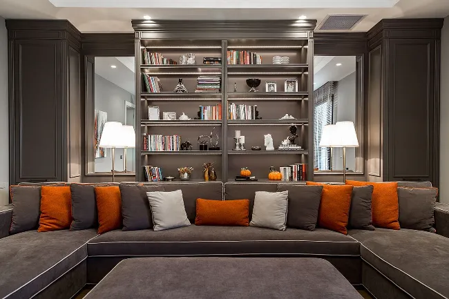 Grey & Orange Living Room Ideas 6