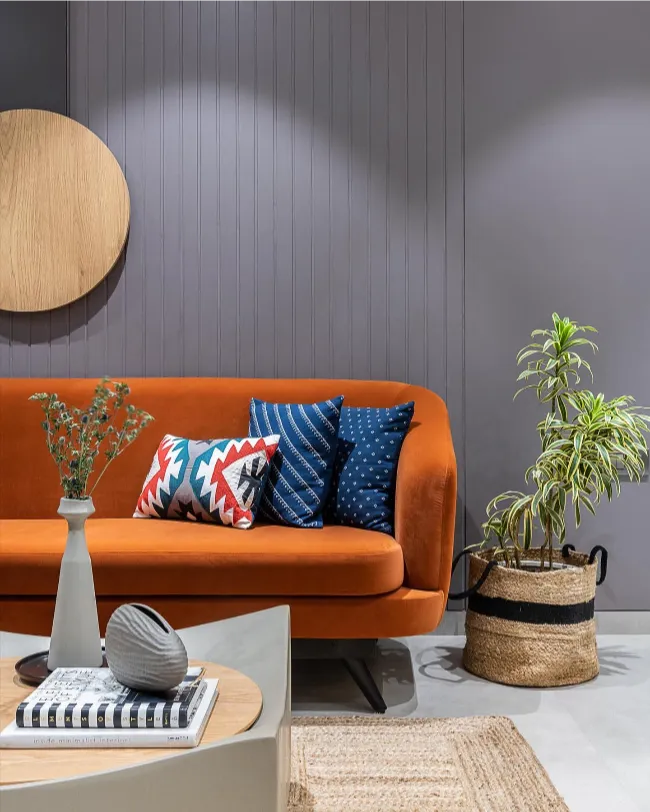 Grey & Orange Living Room Ideas 7