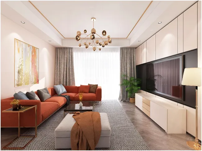 Grey & Orange Living Room Ideas 9