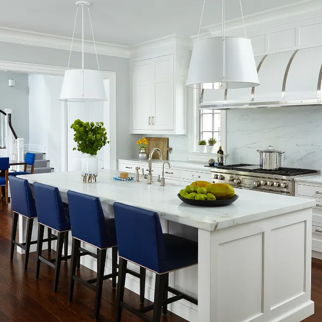 White Marble Kitchen Countertops 13