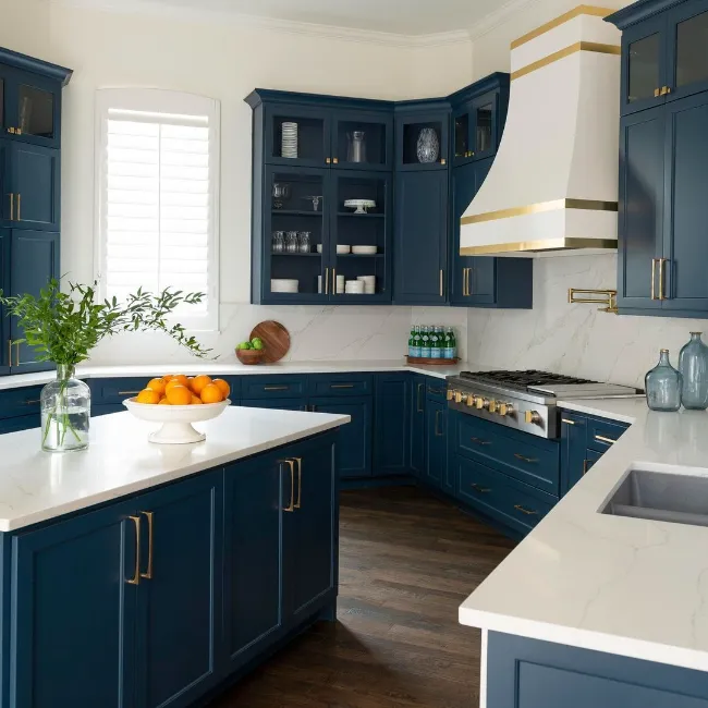 White Marble Kitchen Countertops 14