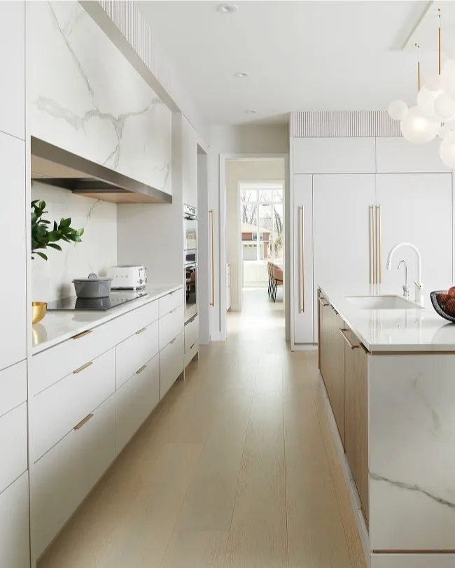 White Marble Kitchen Countertops 23