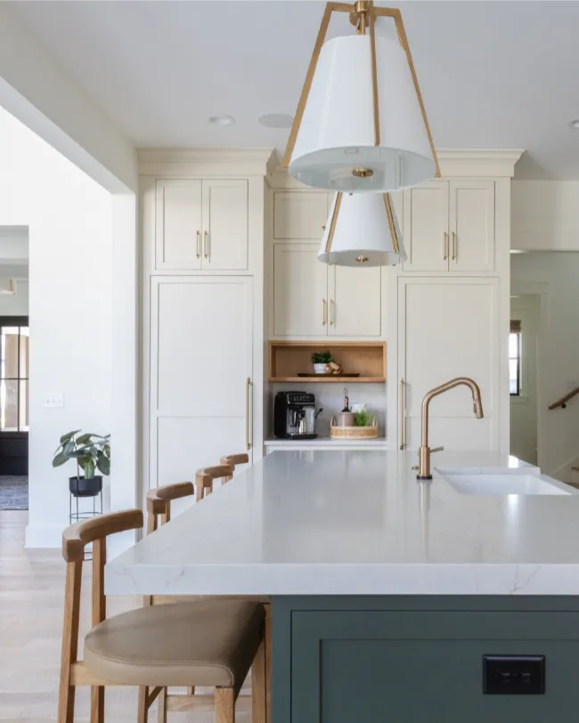 White Marble Kitchen Countertops 24