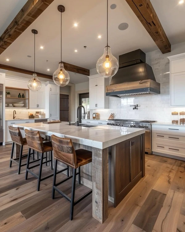 Warm Wood & Steel Kitchen