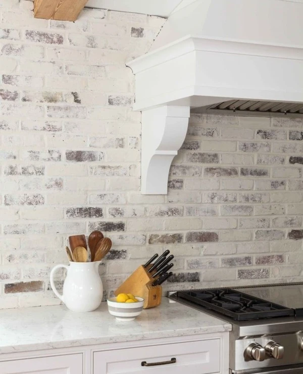 Rustic Charm: Exposed Brick Backsplash