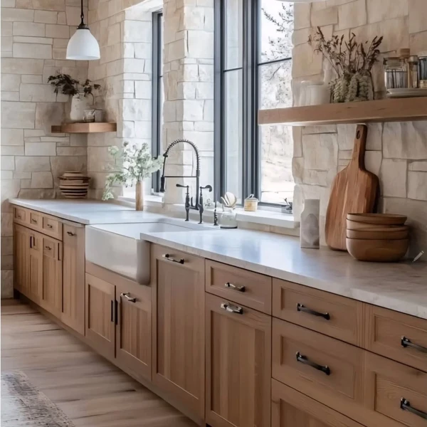 Warmth and Texture: Classic Brick Backsplash