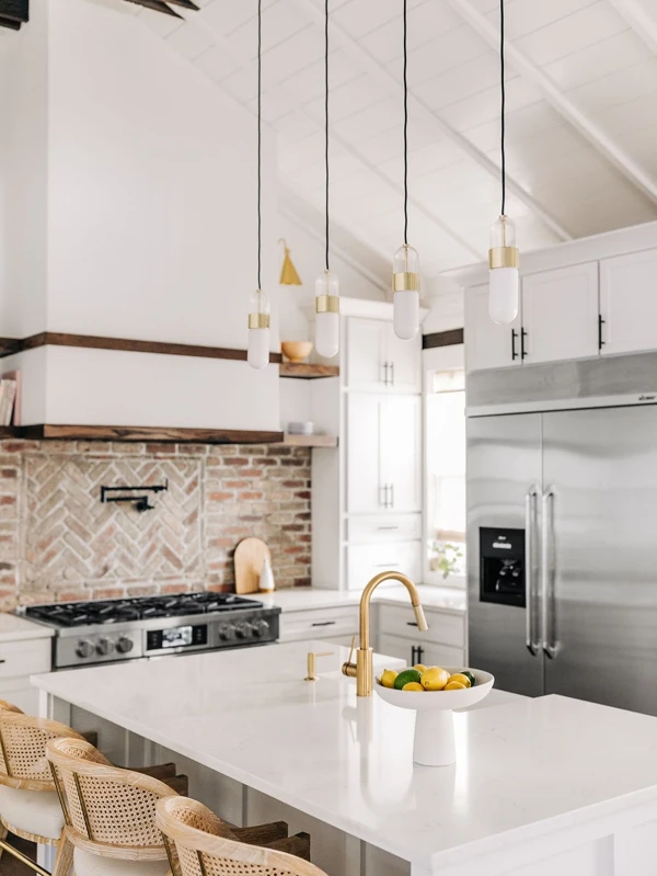 Rustic Charm: Exposed Brick Backsplash