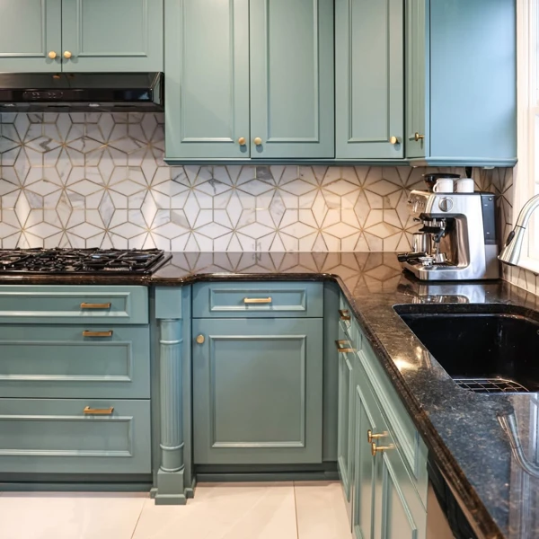 Jeweled Geometric Backsplash