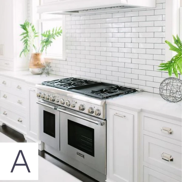 Elegant Marble Herringbone Backsplash