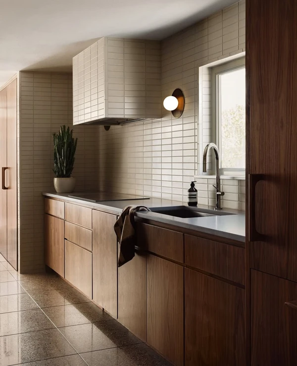 Calm Square Tile Backsplash