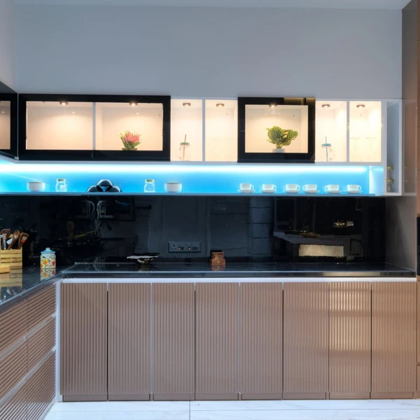 Sleek Grey Compact Kitchen