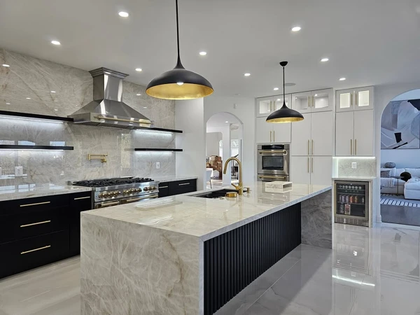 Rustic Charm Stone Backsplash