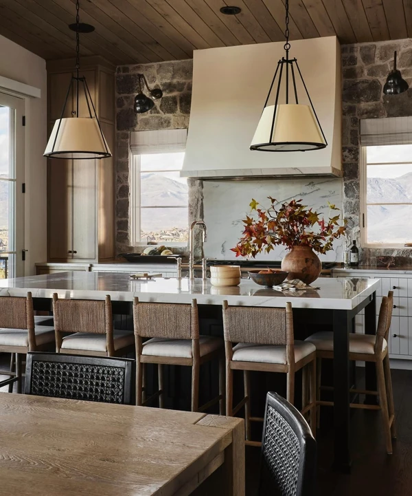 Textured Stone Slab Backsplash