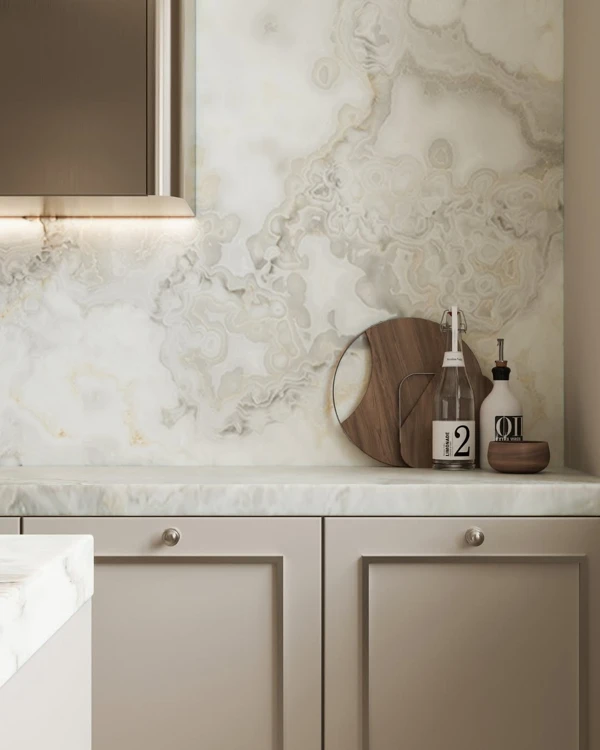 A Rustic Stone Kitchen Backsplash