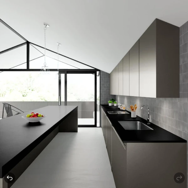 Sleek Drama Kitchen