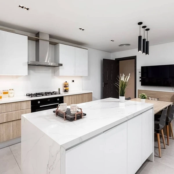 Sleek Minimalism with Wood Accents