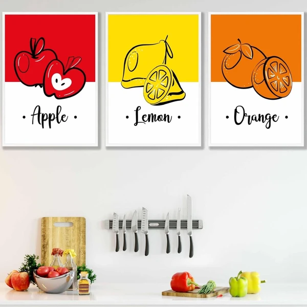 Bright Fruit Canvas Wall Set