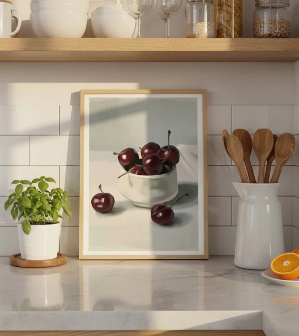 Elegant Cherry Still Life Art