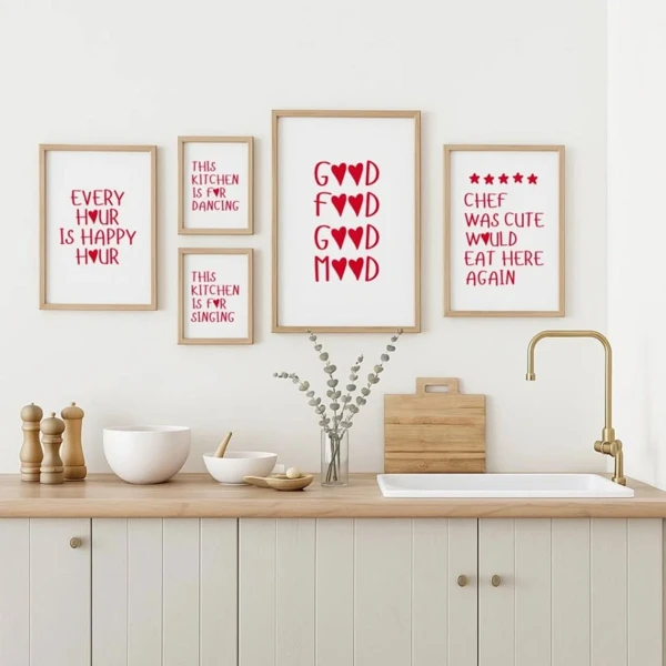 Kitchen Love in Red Typography