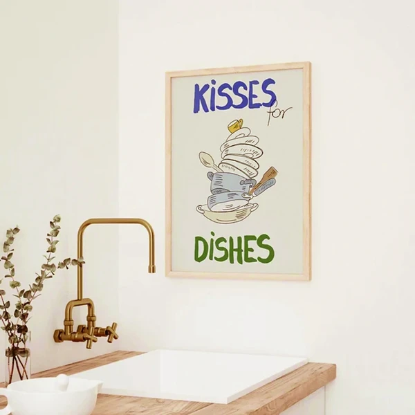Playful Dishware Humor Wall Art