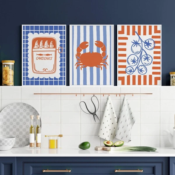 Coastal Seafood Trio Wall Art