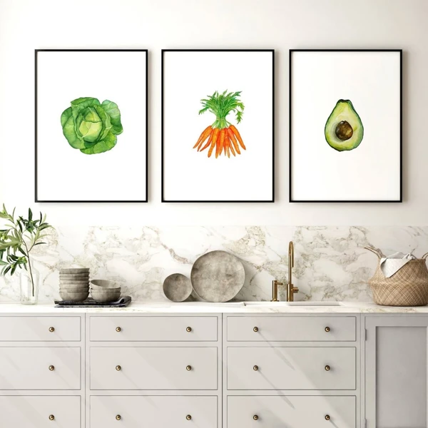Fresh Vegetable Watercolor Trio