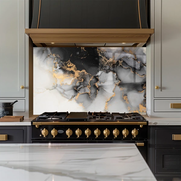 Elegant Black & Gold Island