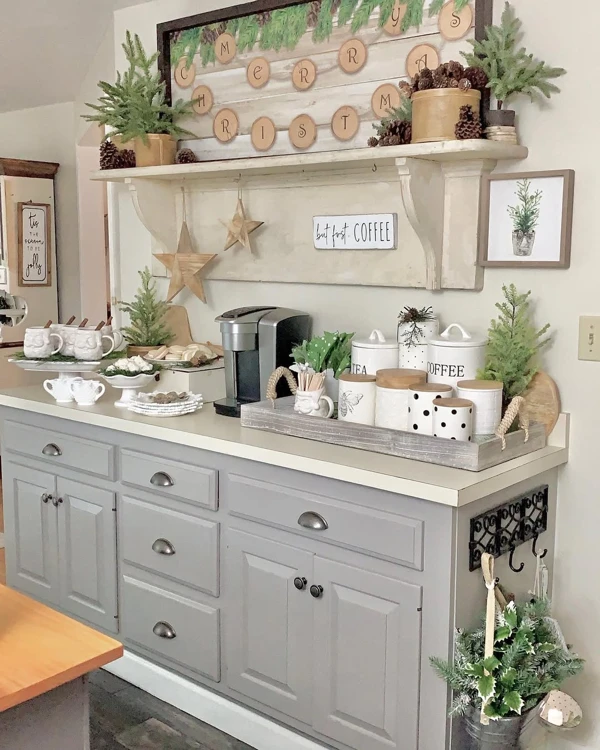 Rustic Cabin Holiday Coffee Nook