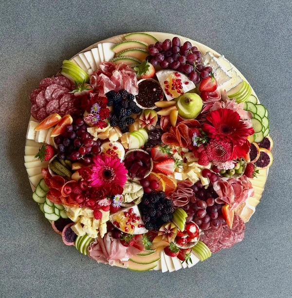 Elegant NYE Charcuterie Board Display
