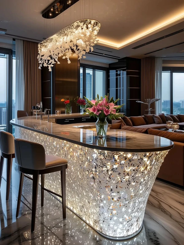 Glittering Backsplash Brilliance