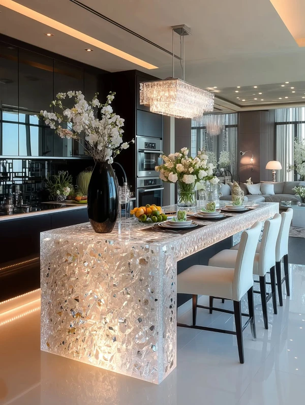 Radiant Rose Gold Kitchen